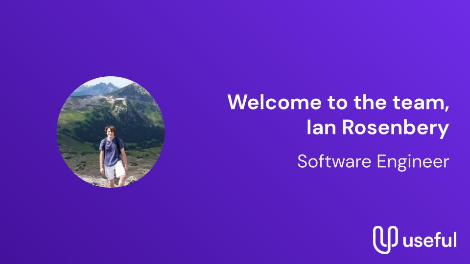Welcome Ian Rosenbery