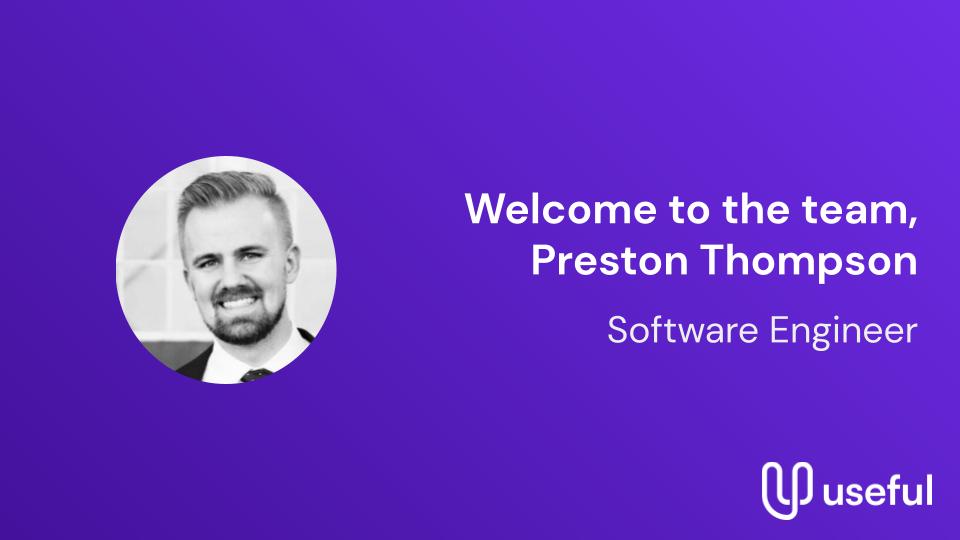 Welcome Preston Thompson